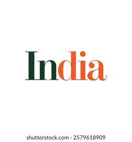 Stylish India Typography Vector Illustration with Colorful Background and Creative Text Design Template for Patriotic and Cultural Celebrations