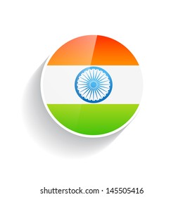 elegante bandera india en diseño circular