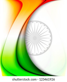 Stylish Indian flag colorful background with fantastic wave for Republic Day Vector