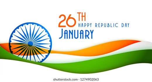 stylish indian happy republic day banner