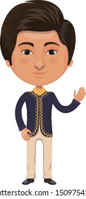 Stylish Indian man cartoon character