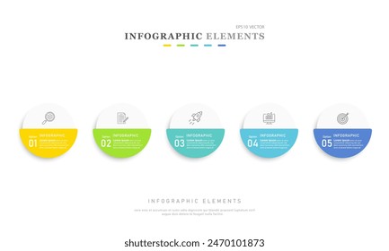 Stylish infographic elements. 5 steps or options