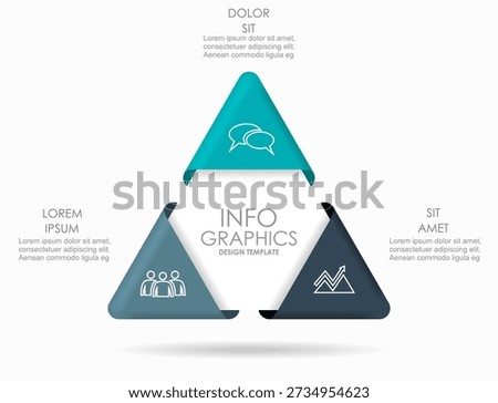 Stylish infographic template with folded ribbon corners, icons, and text blocks, perfect for business reports, presentations, or digital brochures. Vector illustration.