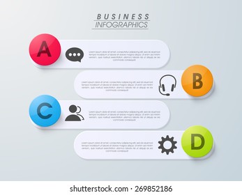 Stylish infographics with social media web icons on grey background. 