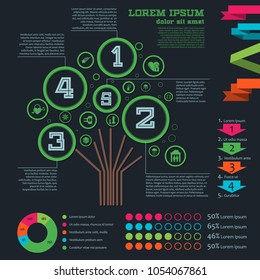 Stylish infographics with a tree for a specific design and a place for your text. Vector illustration