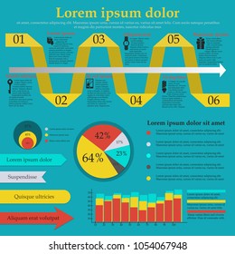 Stylish infographics for your website or as a design element with space for text. Vector illustration