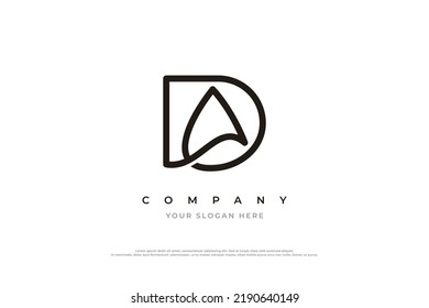 Stylish Initial Letter AD Logo or DA Monogram Logo Design Vector