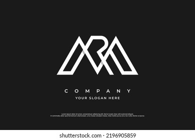 Stylish Initial Letter RM Logo or MR Logo Design Vector