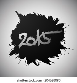 Stylish ink drawn 2015 year background. Vector eps10