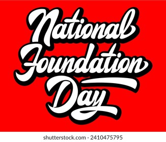 Stylish inscription for National Foundation Day. Vector color illustration. Template for design.