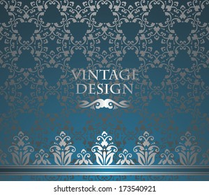 Stylish invitation. Floral design. Seamless background       