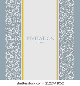 stylish invitation vintage floral background