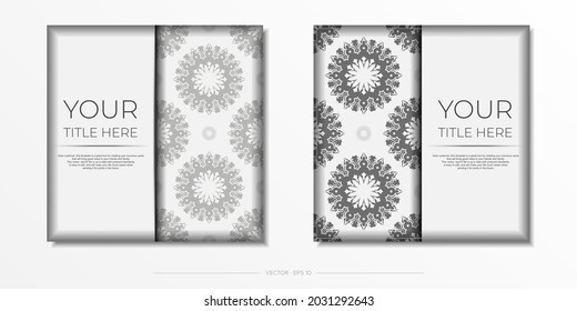 Stylish Invitation Vintage Patterns Stylish Vector Ready Print White Color Luxurious Greek