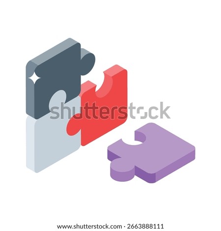 A stylish isometric icon of business problem solving strategy