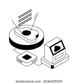 A stylish isometric icon showcasing cloud technology advancement