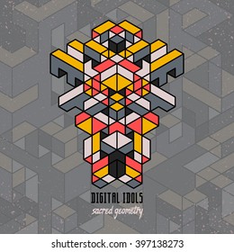 stylish isometric idol as a stylized design element