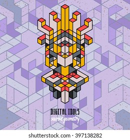 stylish isometric idol as a stylized design element