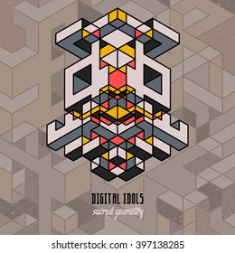 stylish isometric idol as a stylized design element