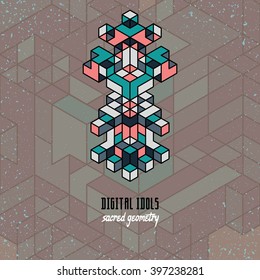 stylish isometric idol as a stylized design element