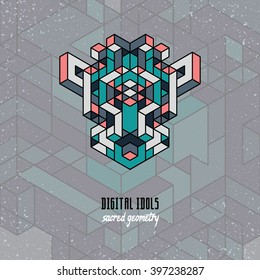 stylish isometric idol as a stylized design element