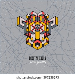 stylish isometric idol as a stylized design element