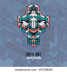stylish isometric idol as a stylized design element