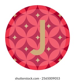 Stylish J lettermark set in a radiant red petal background with golden highlights. Ideal for creative brand identities, luxury packaging, or graphic design.
