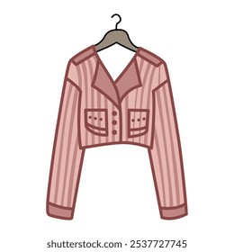 Stylish Jacket on a Hanger Clip Art for Fashion Designs