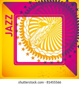 Elegante fondo de jazz en color. Ilustración vectorial.