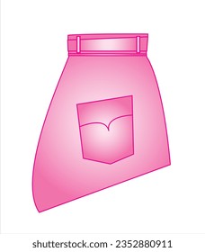 Stylish jeans in a trendy pink color. Glamor. Vector.