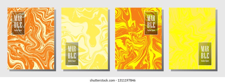 Stylish journal layouts set. Backdrop for binder template, corporate flyers. Annual report cover corporate layouts set. Flyer, booklet, report, journal, binder vectors, title place.