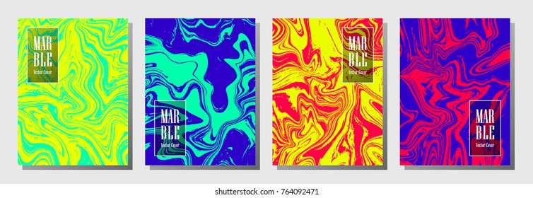Stylish journal layouts set. Backdrop for binder template, corporate flyers. Annual report cover fluid layouts set. Flyer, presentation, report, journal, binder vectors, title place.