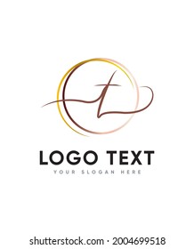 A stylish, Joyful and delicate script letter type T logo template, Vector logo for business and company identity