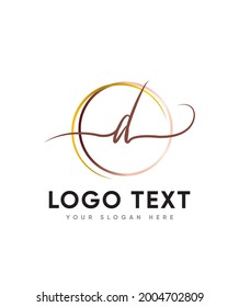 A stylish, Joyful and delicate script letter type D logo template, Vector logo for business and company identity