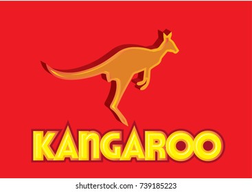 Stylish kangaroo logo glossy vector illustration