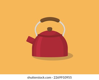 Stylish kettle kitchenware illustration material