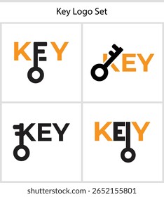 Stylish Key Logo Variations Modern and Creative Designs Depicting Security and Access Solutions
