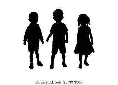 Stylish Kids Standing Silhouettes for Ideas
