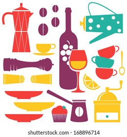 Stylish kitchen background with bright colors