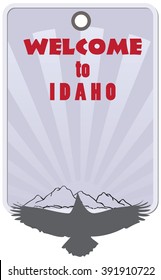 Stylish label for Idaho, United States. Label Welcome to Idaho.
