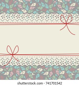 Stylish lace frame with abstract background can be used for your creative designs, greeting cards, announcements, wedding invitations, posters and more designs. 