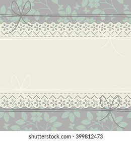 Stylish lace frame with butterflies and plants for your creative designs can be used for wedding invitation, greeting card , baby shower and more creative designs.