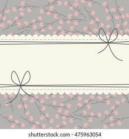 Stylish lace frame with pink flowers  can be used for wedding invitation, anniversary, cover and more creative designs.