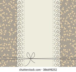 Stylish lace frame with spring flowers. Perfect template can be used for wedding invitation, greeting card , baby shower and more designs.
