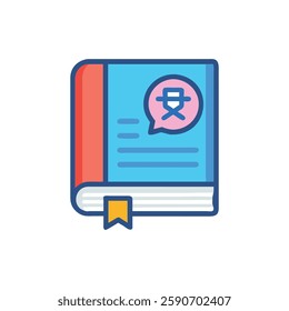 Stylish Language Book Graphic Icon