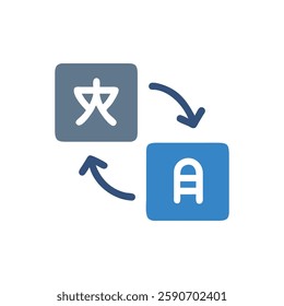 Stylish Language Translation Graphic Icon