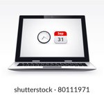 Stylish laptop on a white background