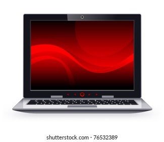 Stylish laptop on a white background