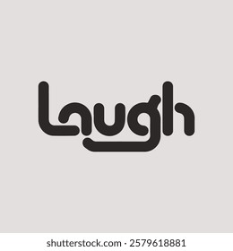 Stylish Laugh Typography Vector Illustration Template - Fun and Cheerful Text Design for Joyful Background Wallpaper and Humorous Quotes