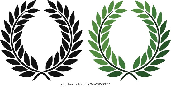 Elegante Ilustración vectorial de corona de laurel para fondos